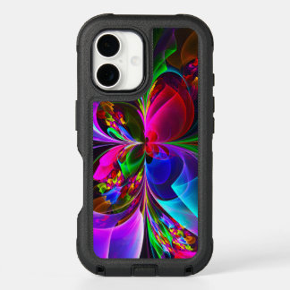 Modern Floral Abstract Art Red Blue Pattern #12 iPhone 16 Case