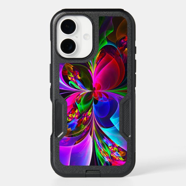 Modern Floral Abstract Art Red Blue Pattern #12 Otterbox iPhone Case (Back)