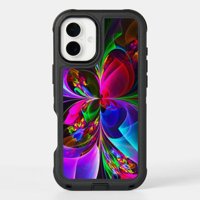 Modern Floral Abstract Art Red Blue Pattern #12 Otterbox iPhone Case (Back)