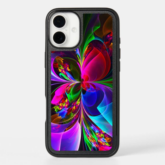 Modern Floral Abstract Art Red Blue Pattern #12 Otterbox iPhone Case (Back)