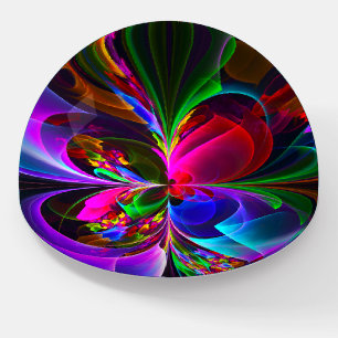 Modern Floral Abstract Art Red Blue Pattern #12 Paperweight