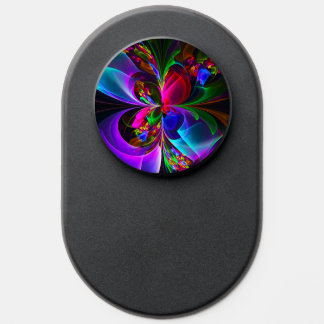 Modern Floral Abstract Art Red Blue Pattern #12 PopSocket