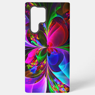 Modern Floral Abstract Art Red Blue Pattern #12 Samsung Galaxy S22 Ultra Case