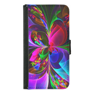 Modern Floral Abstract Art Red Blue Pattern #12 Samsung Galaxy S5 Wallet Case