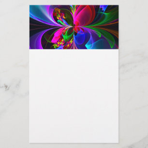 Modern Floral Abstract Art Red Blue Pattern #12 Stationery