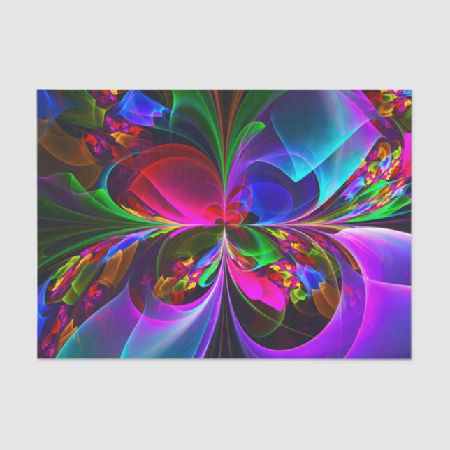 Modern Floral Abstract Art Red Blue Pattern #12 Tissue Paper (Front)