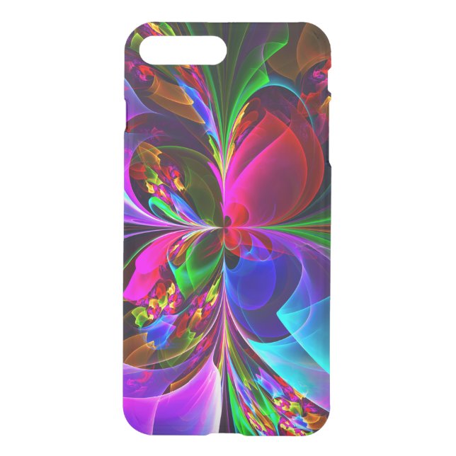 Modern Floral Abstract Art Red Blue Pattern #12 Uncommon iPhone Case (Back)