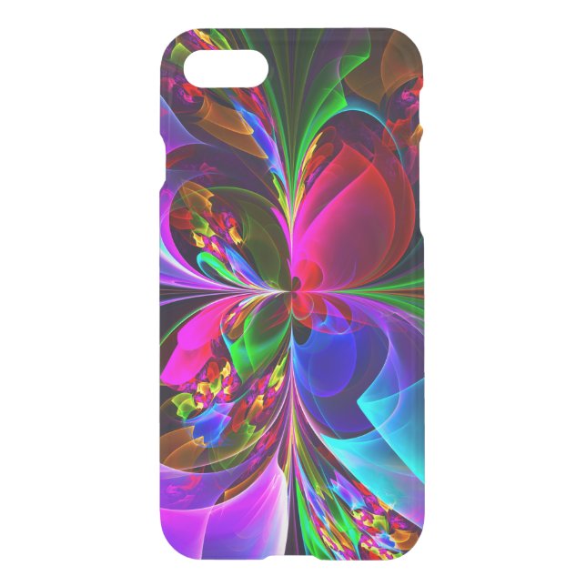 Modern Floral Abstract Art Red Blue Pattern #12 Uncommon iPhone Case (Back)