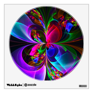 Modern Floral Abstract Art Red Blue Pattern #12 Wall Decal