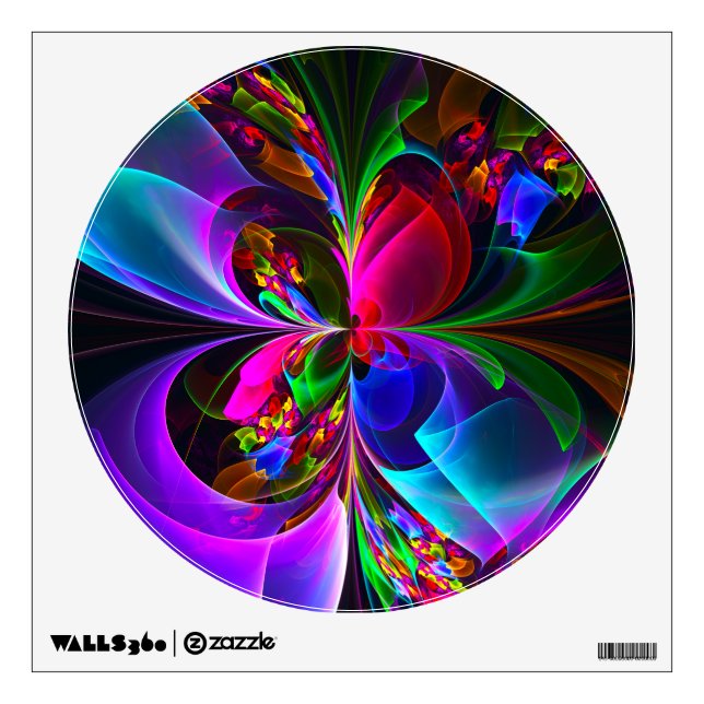 Modern Floral Abstract Art Red Blue Pattern #12 Wall Decal (Front)