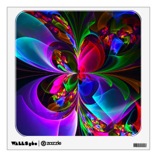 Modern Floral Abstract Art Red Blue Pattern #12 Wall Decal