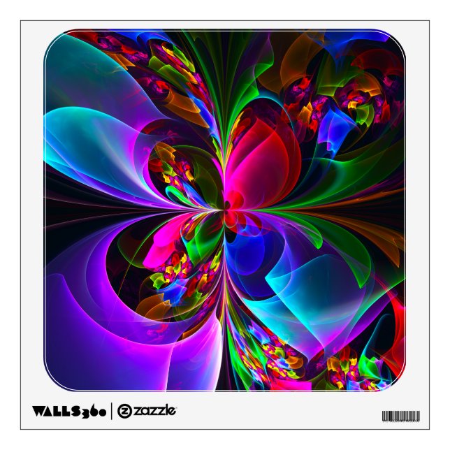 Modern Floral Abstract Art Red Blue Pattern #12 Wall Decal (Front)