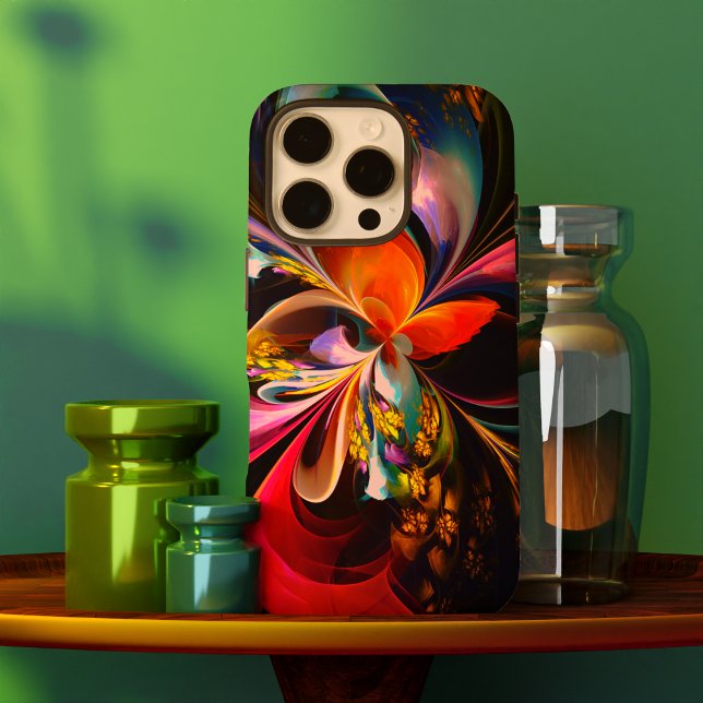 Modern Floral Abstract Art Red Blue Pattern #13 Case-Mate iPhone Case (Modern Floral Abstract Art Red Blue Pattern #13 Case-Mate iPhone Case)