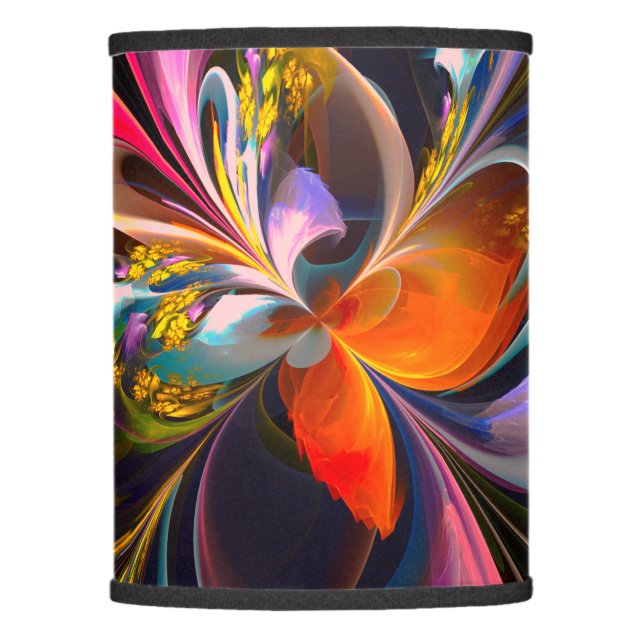 Modern Floral Abstract Art Red Blue Pattern #13 Lamp Shade (Front)