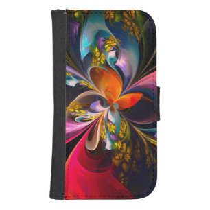 Modern Floral Abstract Art Red Blue Pattern #13 Galaxy S4 Wallet Case