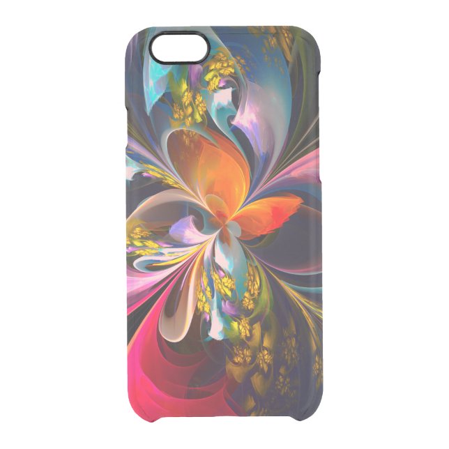 Modern Floral Abstract Art Red Blue Pattern #13 Uncommon iPhone Case (Back)