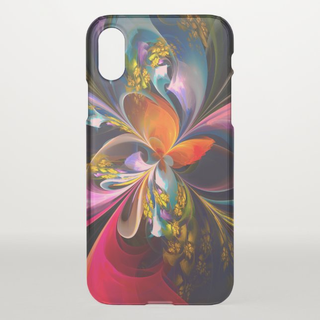 Modern Floral Abstract Art Red Blue Pattern #13 Uncommon iPhone Case (Back)