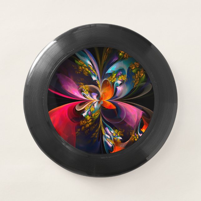 Modern Floral Abstract Art Red Blue Pattern #13 Wham-O Frisbee (Front)