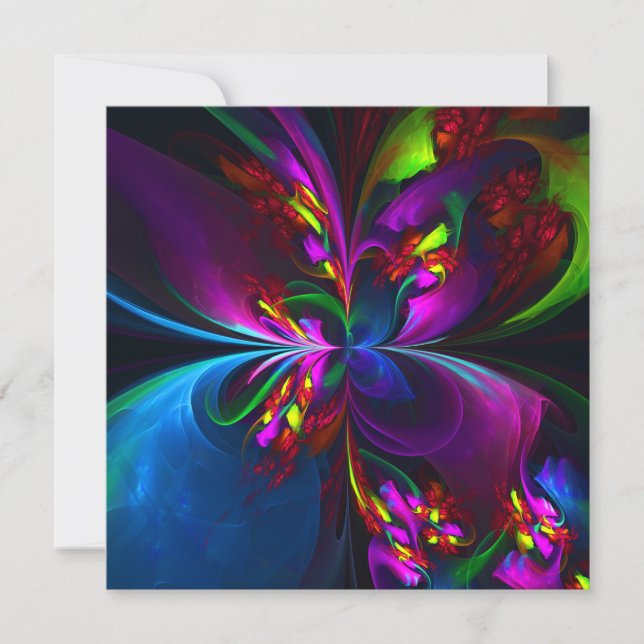 Modern Floral Abstract Art Red Blue Pattern #15 (Front)