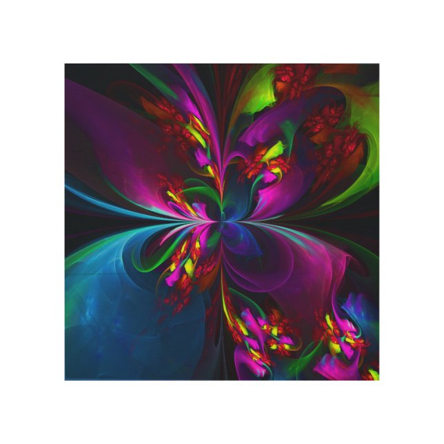 Modern Floral Abstract Art Red Blue Pattern #15 (Front)