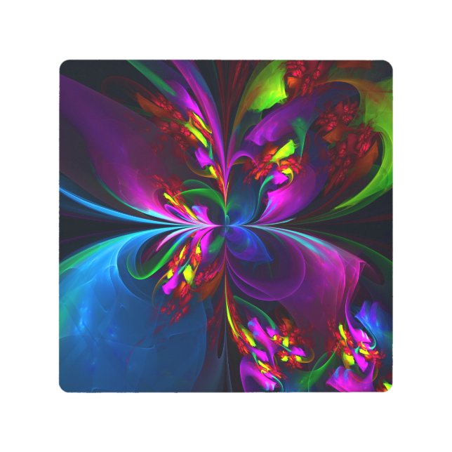 Modern Floral Abstract Art Red Blue Pattern #15 (Front)