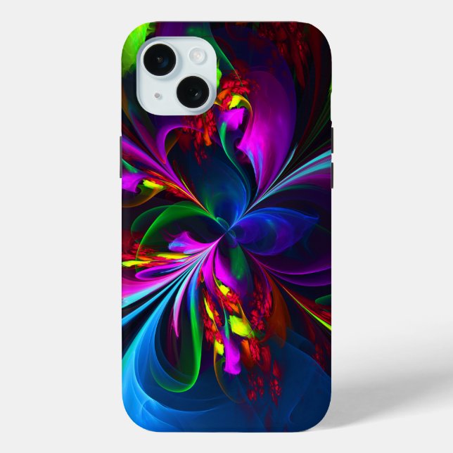 Modern Floral Abstract Art Red Blue Pattern #15 Case-Mate iPhone Case (Back)