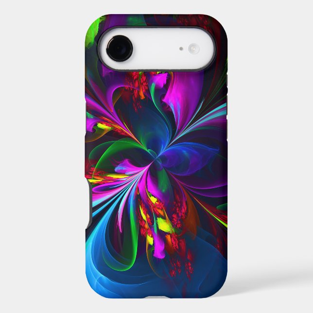 Modern Floral Abstract Art Red Blue Pattern #15 Case-Mate iPhone Case (Back)