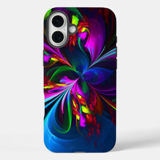 Modern Floral Abstract Art Red Blue Pattern #15 iPhone 16 Plus Case