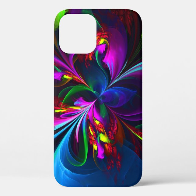 Modern Floral Abstract Art Red Blue Pattern #15 Case-Mate iPhone Case (Back)