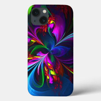 Modern Floral Abstract Art Red Blue Pattern #15 iPhone 13 Case