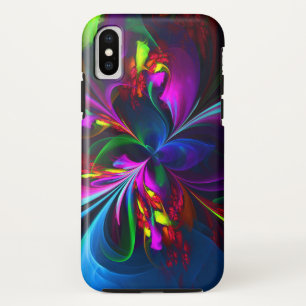 Modern Floral Abstract Art Red Blue Pattern #15 iPhone X Case