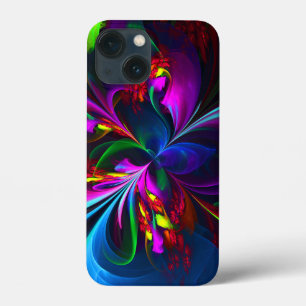 Modern Floral Abstract Art Red Blue Pattern #15 iPhone 13 Mini Case