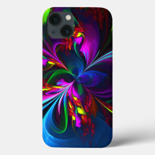 Modern Floral Abstract Art Red Blue Pattern #15 iPhone 13 Case