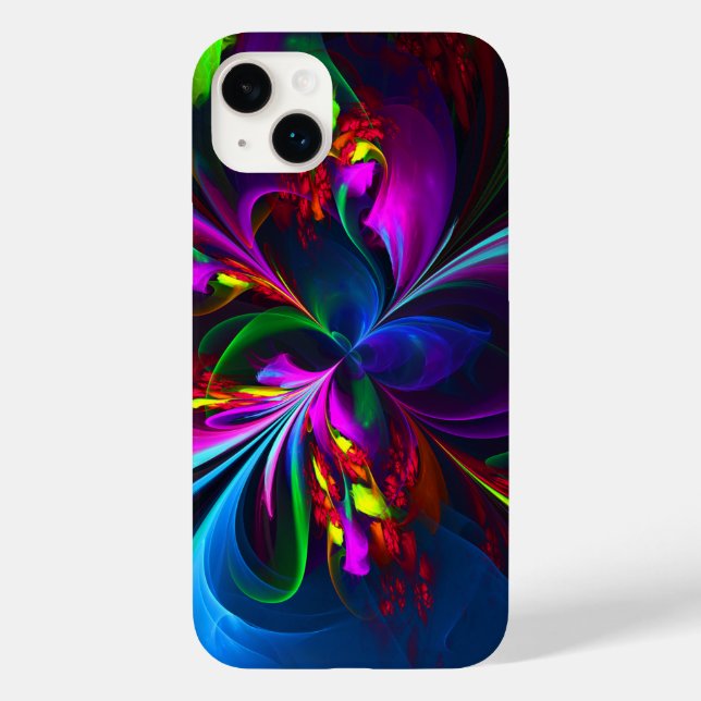 Modern Floral Abstract Art Red Blue Pattern #15 Case-Mate iPhone Case (Back)