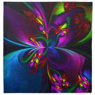 Modern Floral Abstract Art Red Blue Pattern #15 Cloth Napkin
