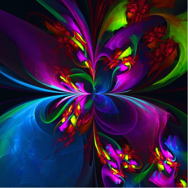 Modern Floral Abstract Art Red Blue Pattern #15 Cutout (Front)