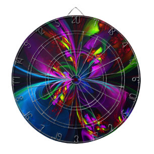 Modern Floral Abstract Art Red Blue Pattern #15 Dart Board