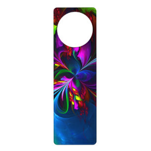 Modern Floral Abstract Art Red Blue Pattern #15 Door Hanger