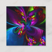 Modern Floral Abstract Art Red Blue Pattern #15