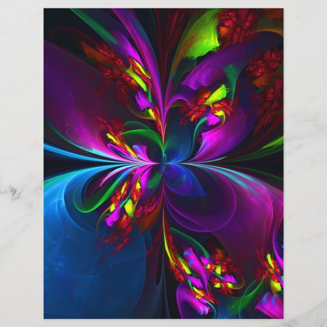 Modern Floral Abstract Art Red Blue Pattern #15 Flyer (Front)