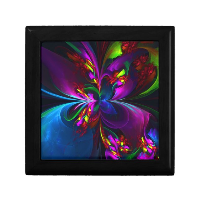 Modern Floral Abstract Art Red Blue Pattern #15 Gift Box (Front)