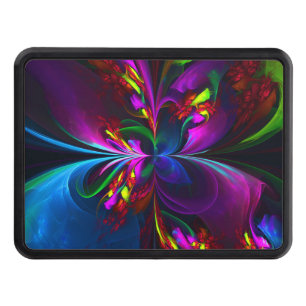 Modern Floral Abstract Art Red Blue Pattern #15 Hitch Cover