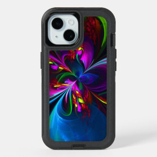 Modern Floral Abstract Art Red Blue Pattern #15 iPhone 15 Case