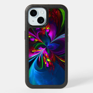 Modern Floral Abstract Art Red Blue Pattern #15 iPhone 15 Case