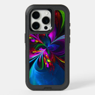 Modern Floral Abstract Art Red Blue Pattern #15 iPhone 15 Pro Case