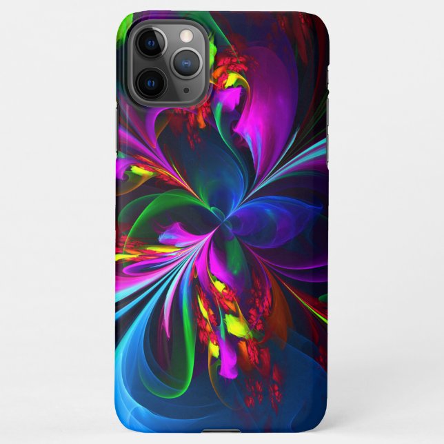 Modern Floral Abstract Art Red Blue Pattern #15 iPhone Case (Back)