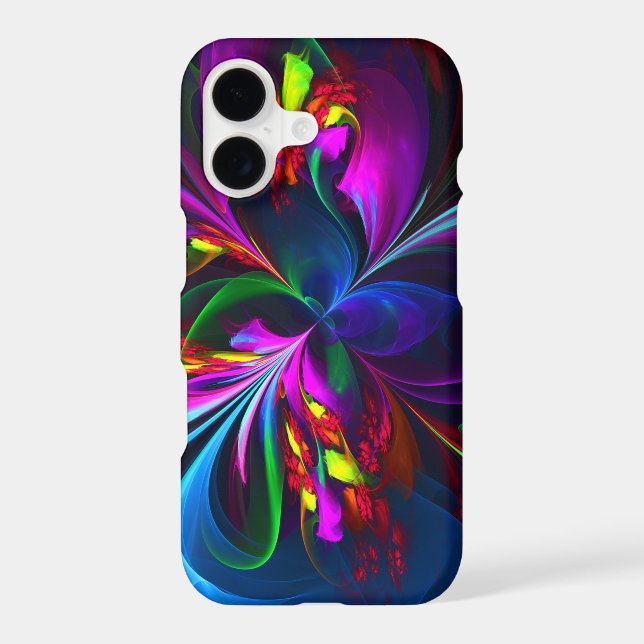 Modern Floral Abstract Art Red Blue Pattern #15 iPhone Case (Back)