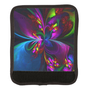 Modern Floral Abstract Art Red Blue Pattern #15 Luggage Handle Wrap