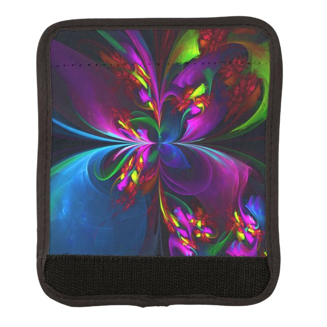 Modern Floral Abstract Art Red Blue Pattern #15 Luggage Handle Wrap (Front)