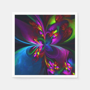 Modern Floral Abstract Art Red Blue Pattern #15 Napkins